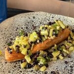 salmon with pine nut salsa