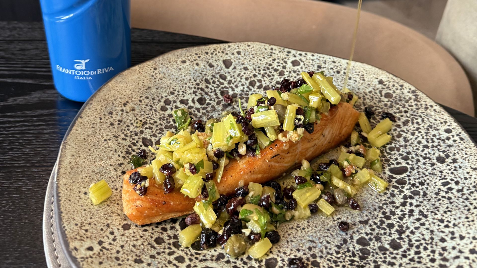 salmon with pine nut salsa