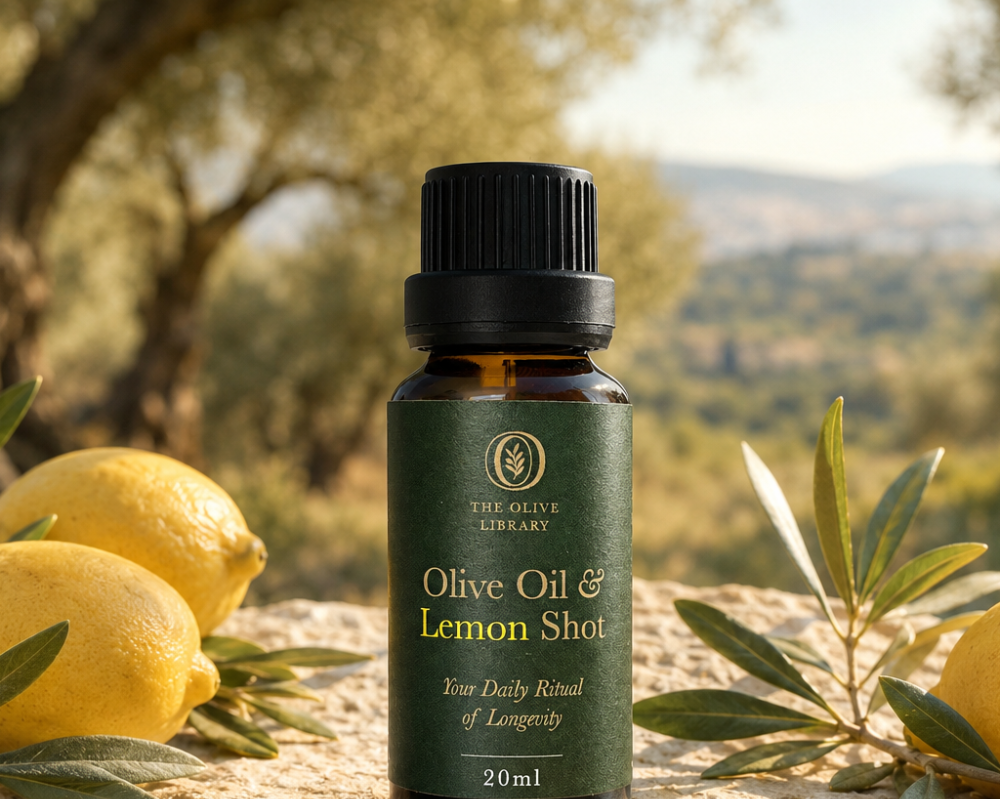 Olive Oil & Lemon Shot bottle – high-polyphenol extra virgin olive oil